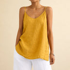 Macie - Women's Cotton Linen V-Neck Tank Top