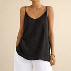 Macie - Women's Cotton Linen V-Neck Tank Top