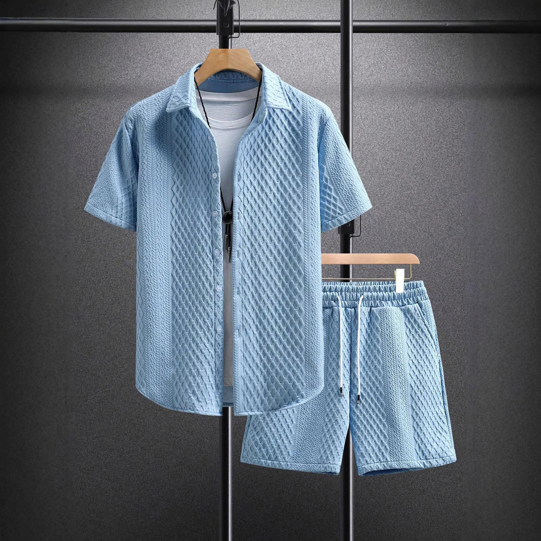 Matteo - Men's Diamond Pattern Resort Co-Ord Set