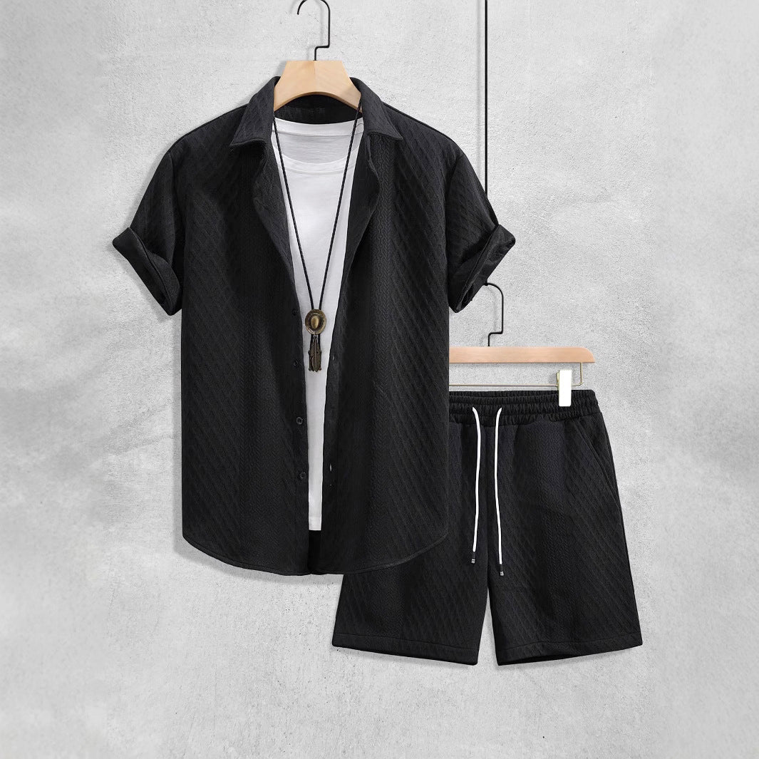 Matteo - Men's Diamond Pattern Resort Co-Ord Set