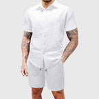 Matteo - Men's Diamond Pattern Resort Co-Ord Set