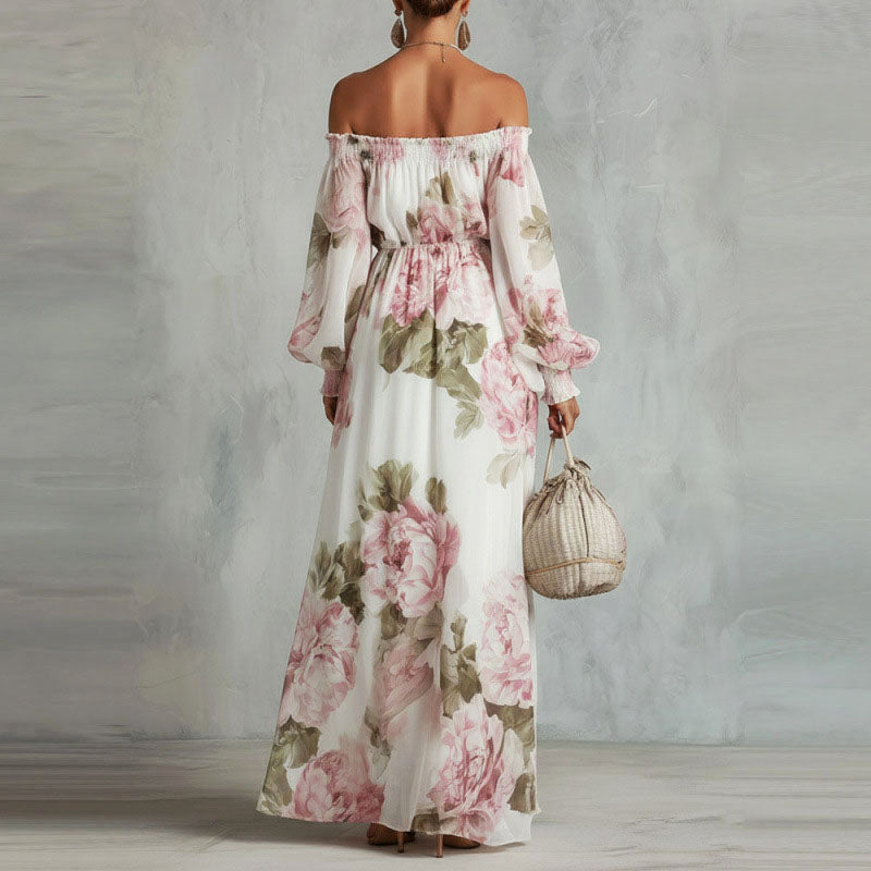 Maxine - Women's Off-Shoulder Boho Maxi Dress