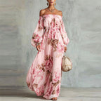 Maxine - Women's Off-Shoulder Boho Maxi Dress
