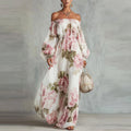 Maxine - Women's Off-Shoulder Boho Maxi Dress