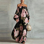 Maxine - Women's Off-Shoulder Boho Maxi Dress