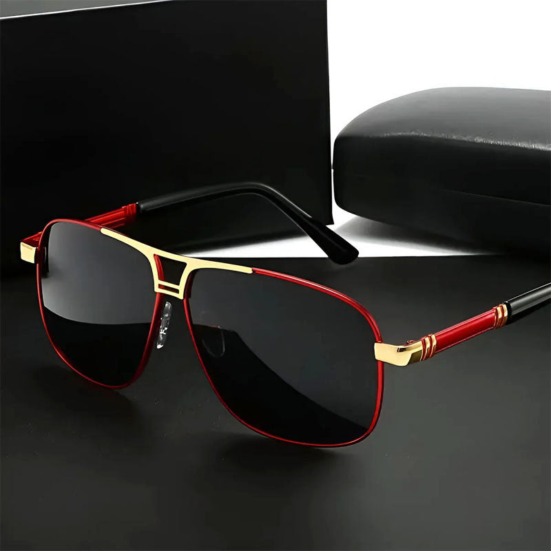 Monaco - Semi-Rimless Rectangular Polarized Sunglasses