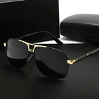 Monaco - Semi-Rimless Rectangular Polarized Sunglasses