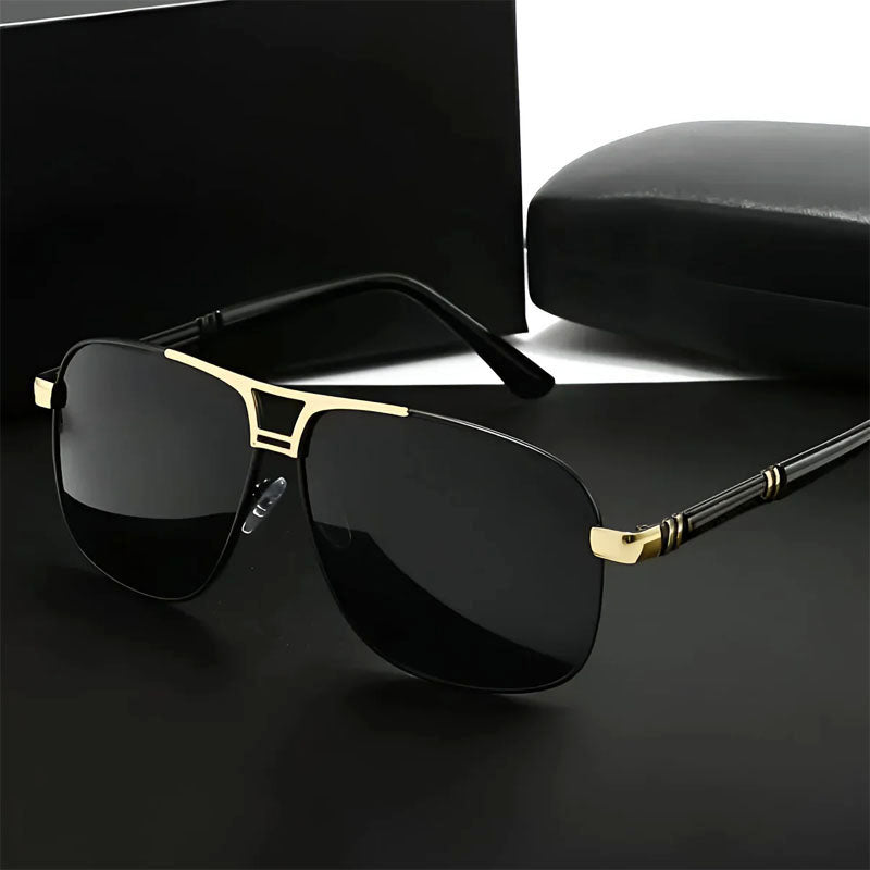 Monaco - Semi-Rimless Rectangular Polarized Sunglasses