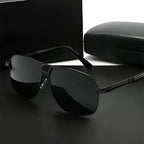 Monaco - Semi-Rimless Rectangular Polarized Sunglasses