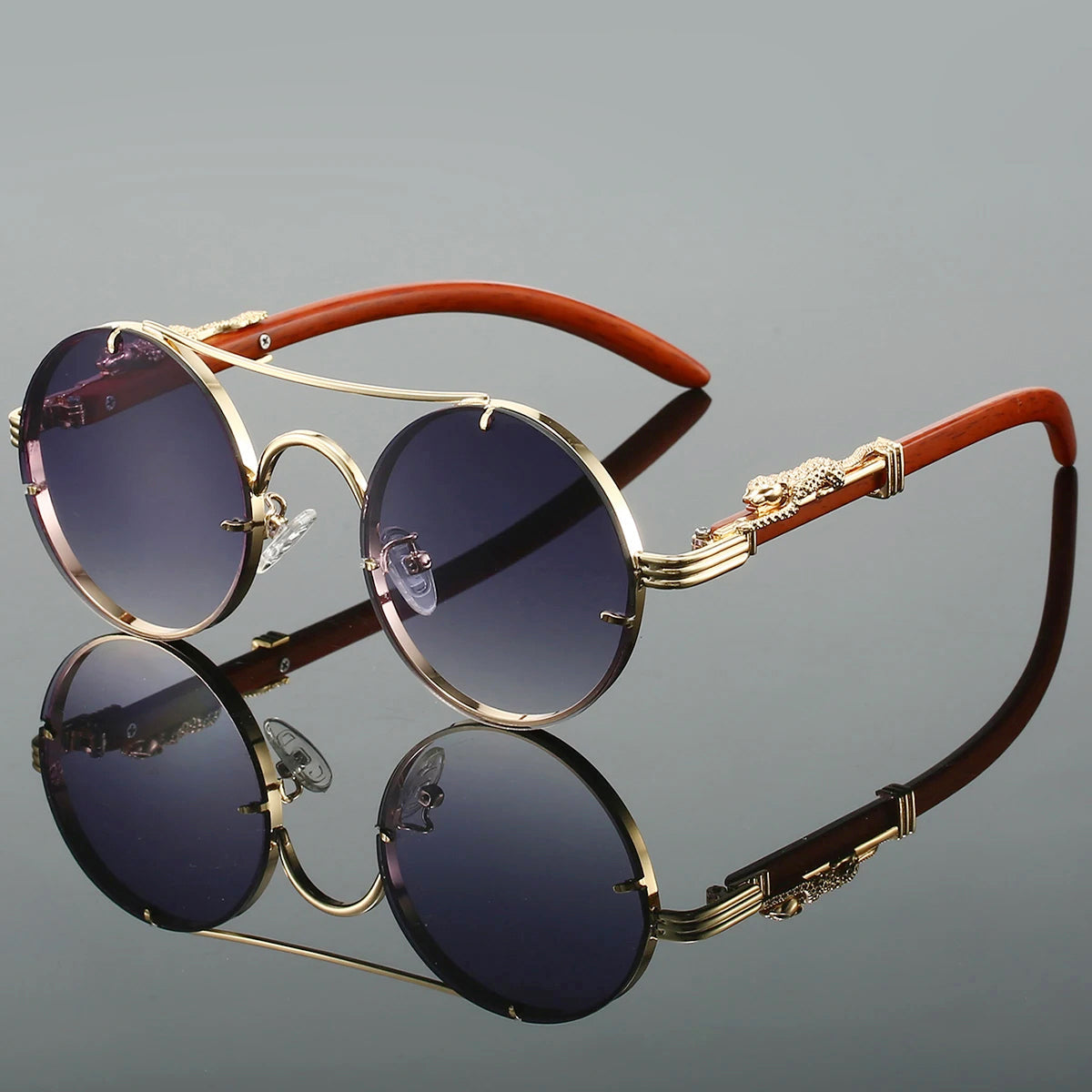 Mykonos - Round Metal Frame Vintage Sunglasses