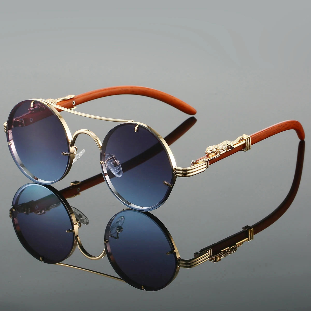 Mykonos - Round Metal Frame Vintage Sunglasses