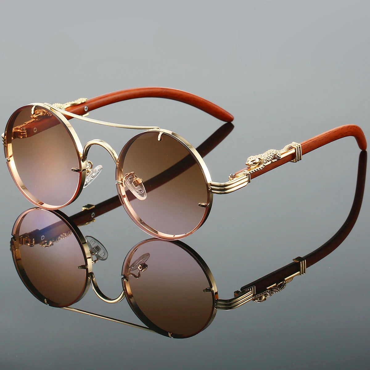 Mykonos - Round Metal Frame Vintage Sunglasses