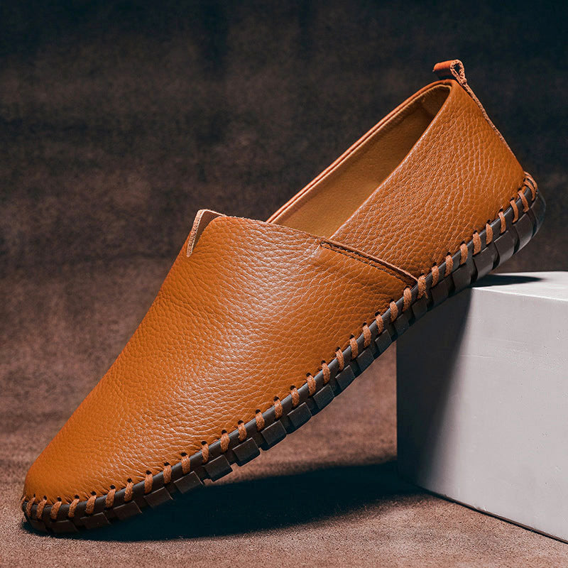 Nico - Men's Hand-Stitched Textured Leather Loafers