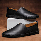 Nico - Men's Hand-Stitched Textured Leather Loafers