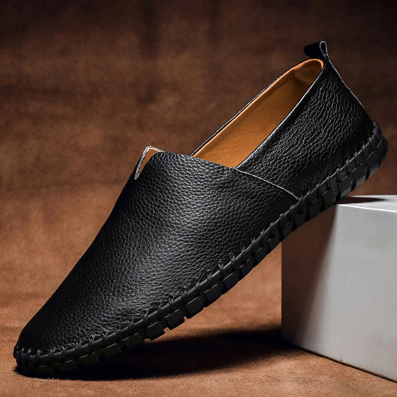 Nico - Men's Hand-Stitched Textured Leather Loafers