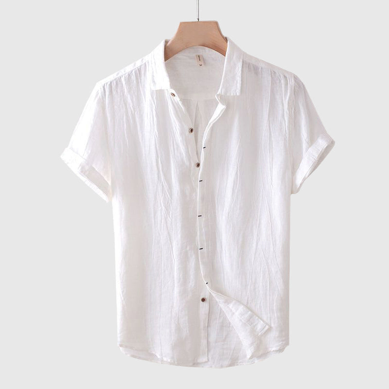 Noah - Men's Relaxed Linen Collared Shirt