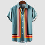 Nolan - Men's Retro Print Short Sleeve Shirt