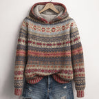 Nolene - Women's Cozy Knit Hoodie with Fair Isle Design