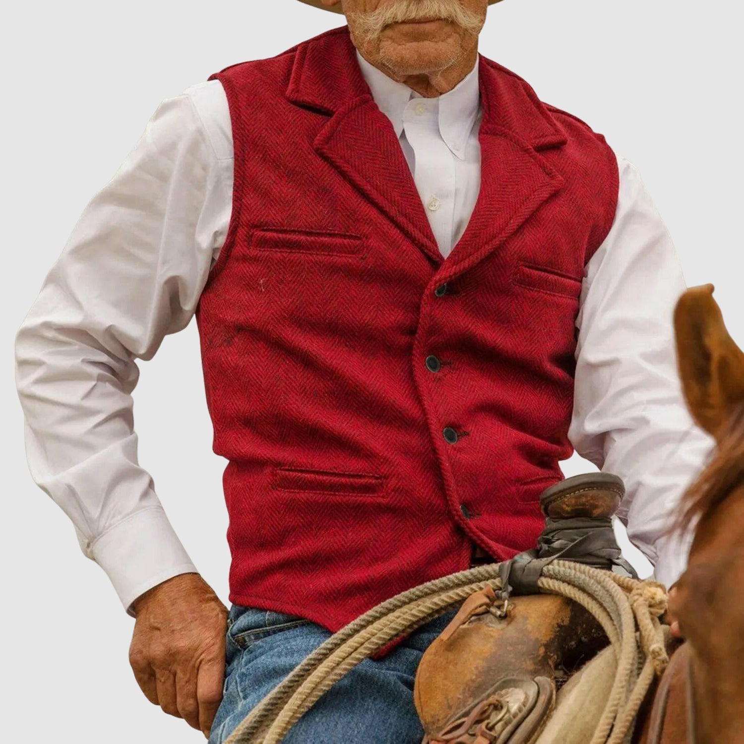 Norlan - Men's Vintage Herringbone Button Vest