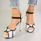 Palmer - Women's Colorblock Peep-Toe High Heel Sandals