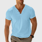 Paul - Men's Textured V-Neck Henley T-Shirt