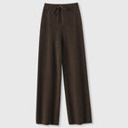 Paulene - Women's Cashmere Knit Pants with Relaxed Wide-Leg Fit