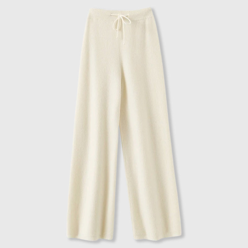 Paulene - Women's Cashmere Knit Pants with Relaxed Wide-Leg Fit