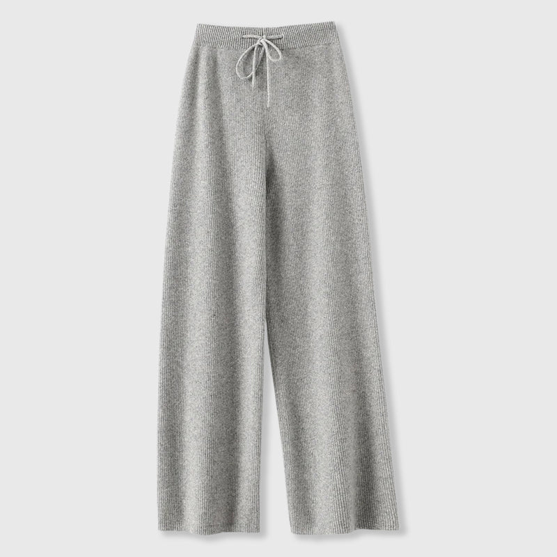 Paulene - Women's Cashmere Knit Pants with Relaxed Wide-Leg Fit
