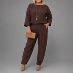 Pauline - Women's Round Neck 3/4 Sleeve Matching Set