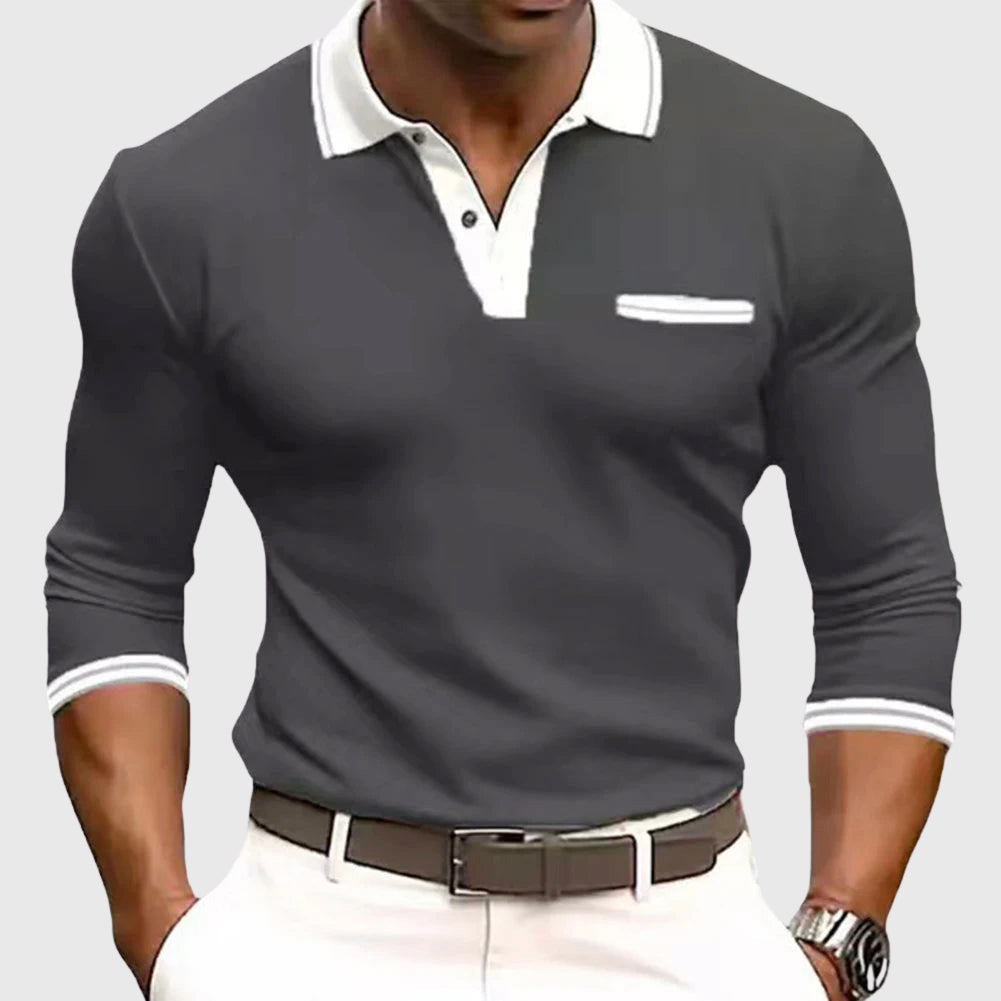 Quinlan - Men's Quarter Button Polo Shirt