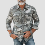 Ramon - Men's Camouflage Print Button-Down Shirt