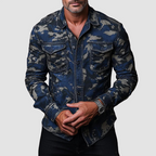 Ramon - Men's Camouflage Print Button-Down Shirt