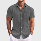 Rayle - Men's Textured Short Sleeve Shirt with Chest Pocket