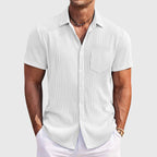 Rayle - Men's Textured Short Sleeve Shirt with Chest Pocket