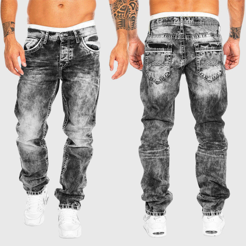 Ricardo - Vintage Faded Straight Leg Denim Jeans