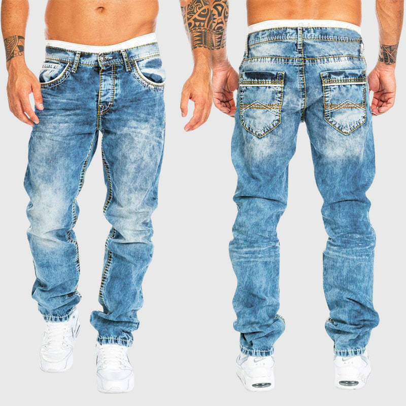 Ricardo - Vintage Faded Straight Leg Denim Jeans