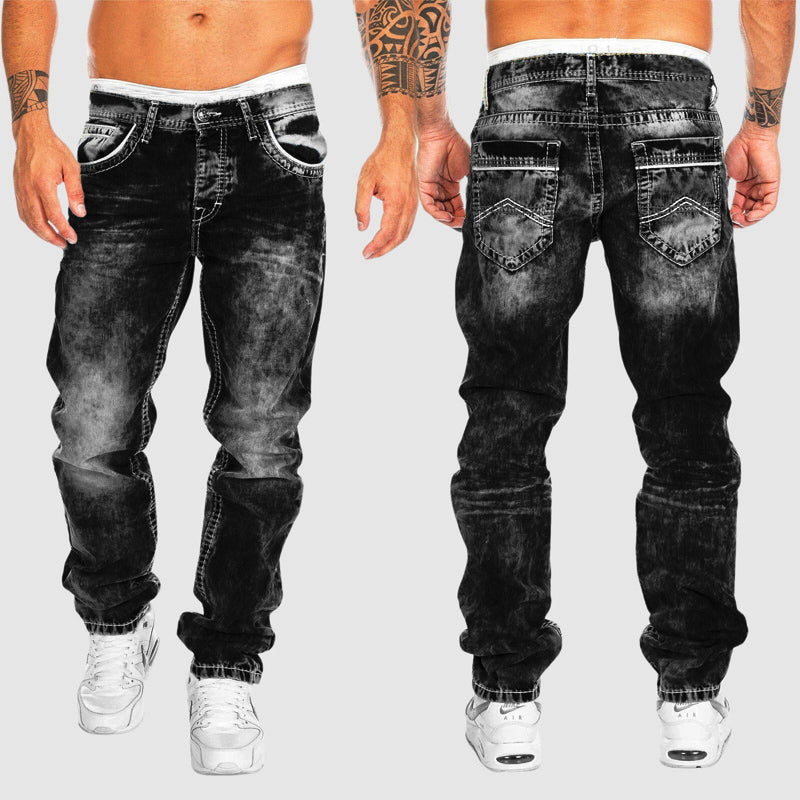 Ricardo - Vintage Faded Straight Leg Denim Jeans