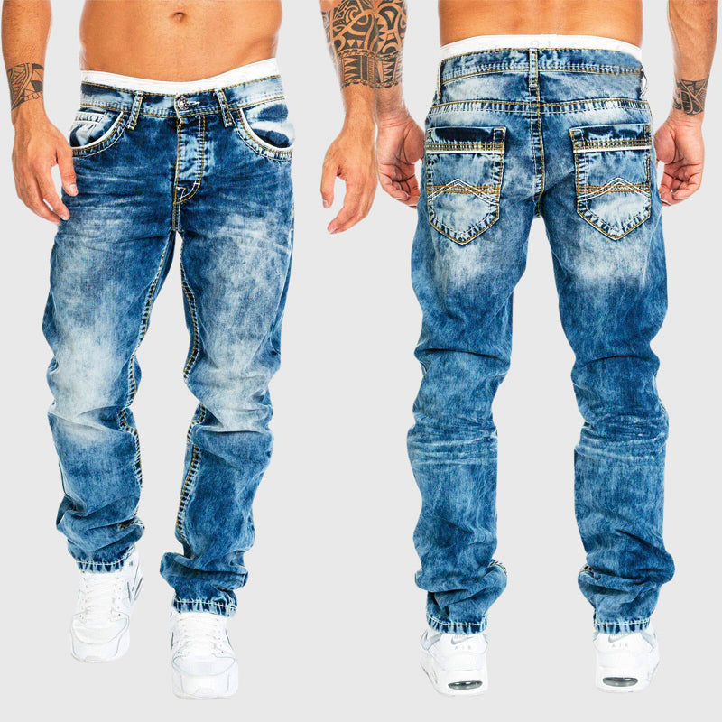 Ricardo - Vintage Faded Straight Leg Denim Jeans