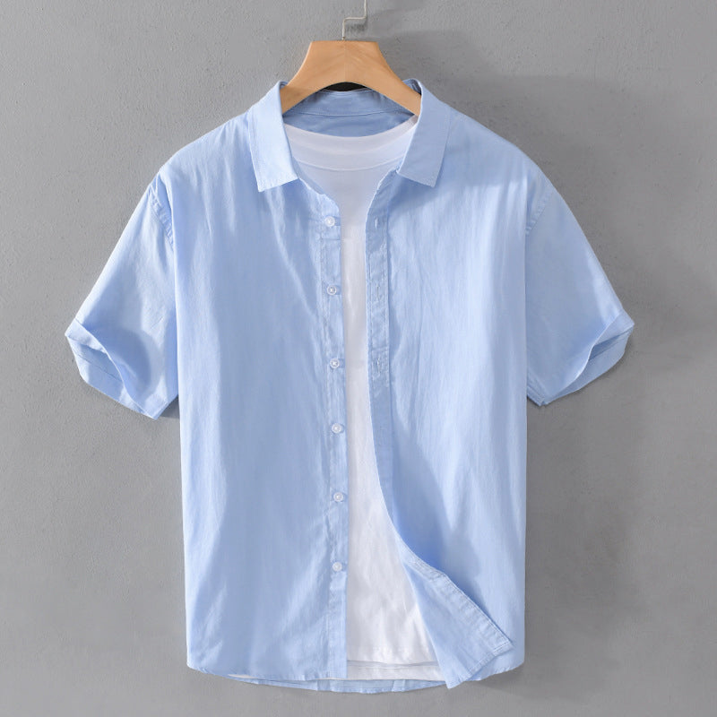 Robert - Men's Cotton Short-Sleeve Button-Down Shirt