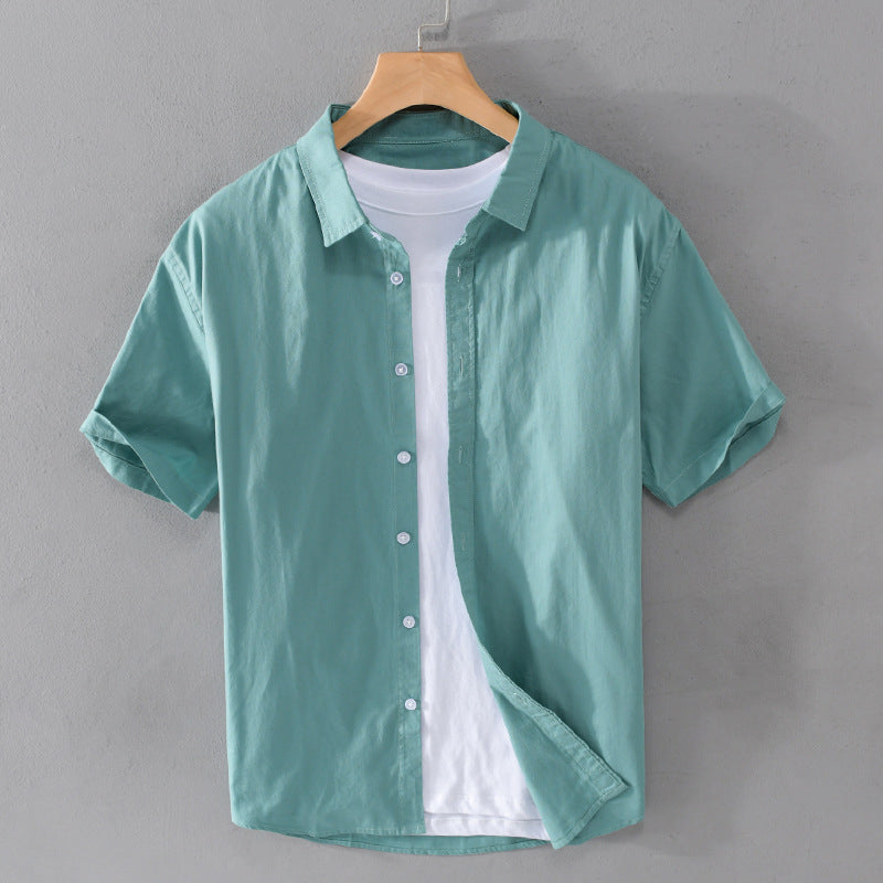 Robert - Men's Cotton Short-Sleeve Button-Down Shirt