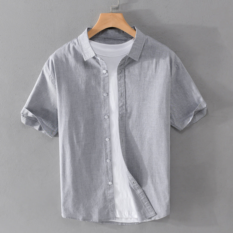 Robert - Men's Cotton Short-Sleeve Button-Down Shirt