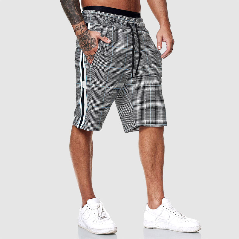 Robert - Men's Plaid Drawstring Casual Shorts