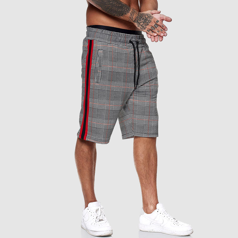 Robert - Men's Plaid Drawstring Casual Shorts