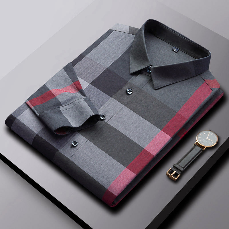 Ryan - Men's Button-Down Long Sleeve Plaid Shirt