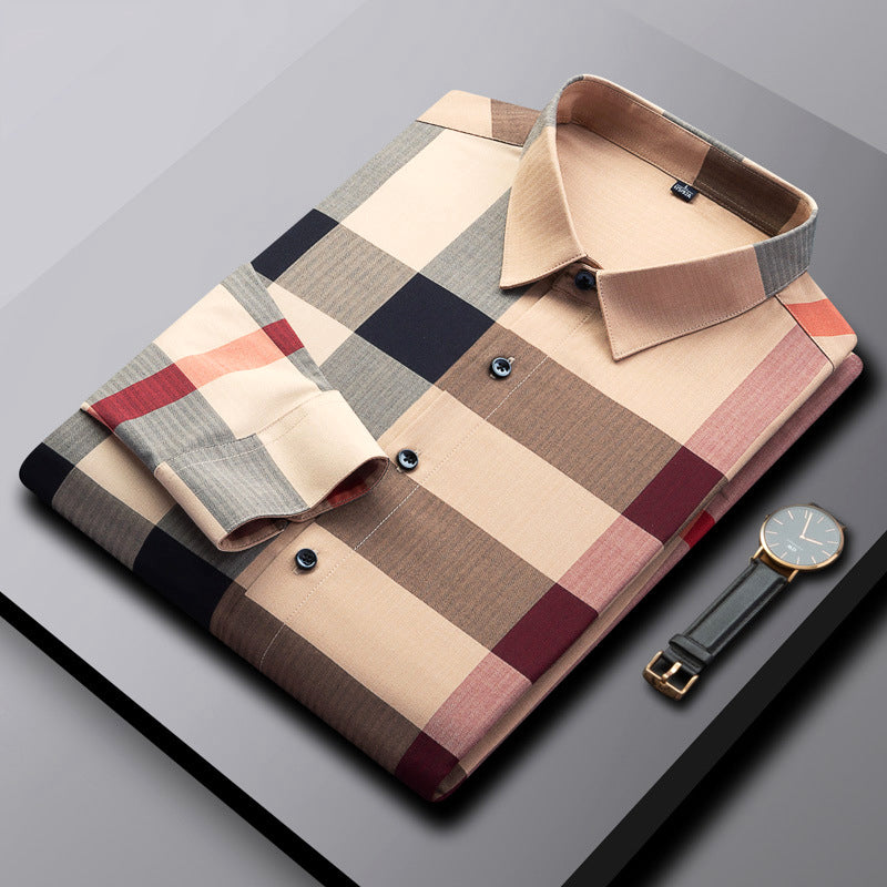 Ryan - Men's Button-Down Long Sleeve Plaid Shirt