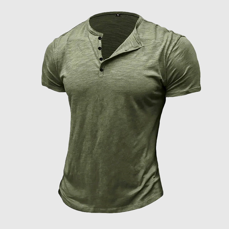 Ryker - Men's Cotton Short Sleeve Henley T-Shirt