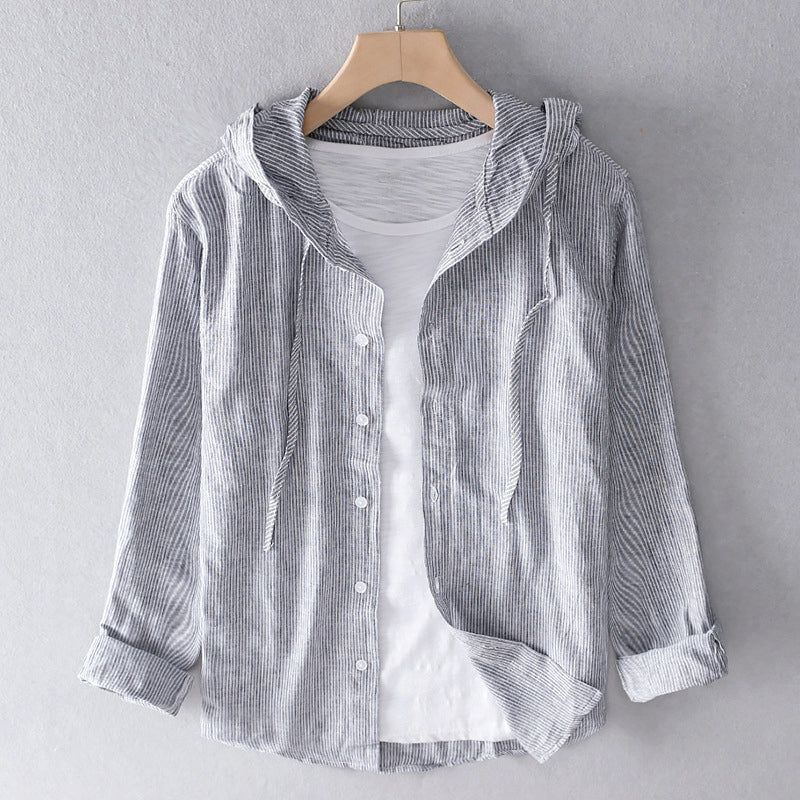 Sally - Women's Lightweight Linen Hooded Shirt
