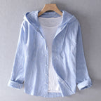 Sally - Women's Lightweight Linen Hooded Shirt