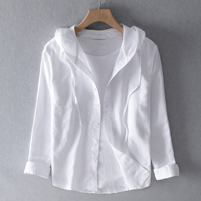 Sally - Women's Lightweight Linen Hooded Shirt