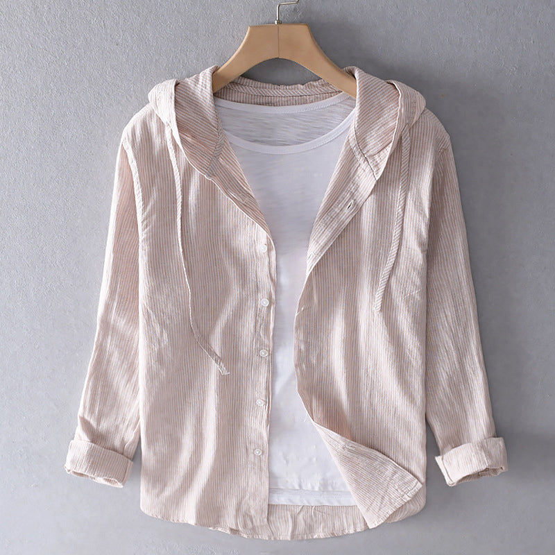 Sally - Women's Lightweight Linen Hooded Shirt